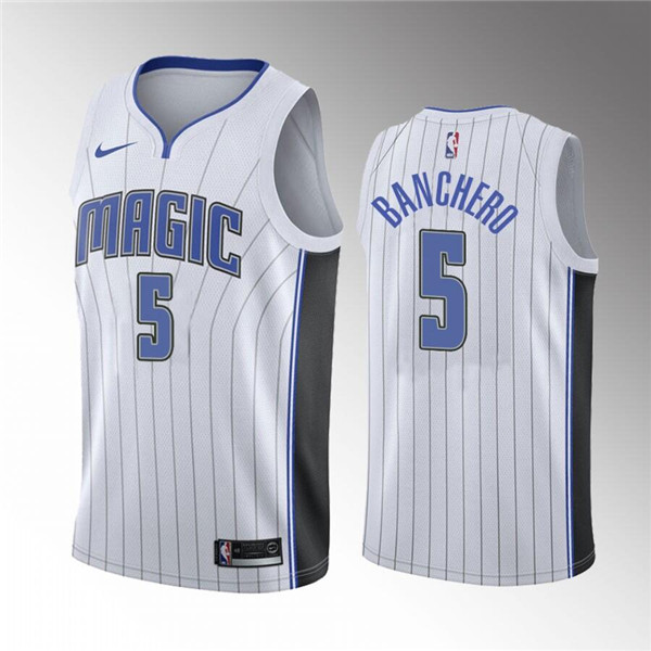 Men's Orlando Magic #5 Paolo Banchero White 2022 Draft Basketball Stitched Jersey->orlando magic->NBA Jersey