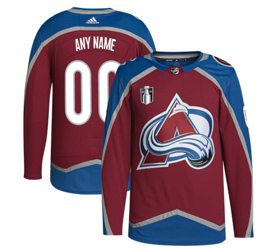 Men's Colorado Avalanche Custom 2022 Burgundy Stanley Cup Final Patch Stitched Jersey->tampa bay lightning->NHL Jersey