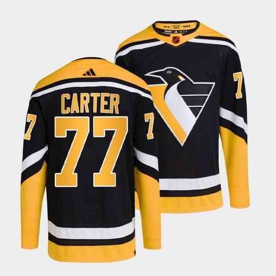 Men Pittsburgh Penguins #77 Jeff Carter Black 2022 Reverse Retro Stitched Jersey->tampa bay lightning->NHL Jersey