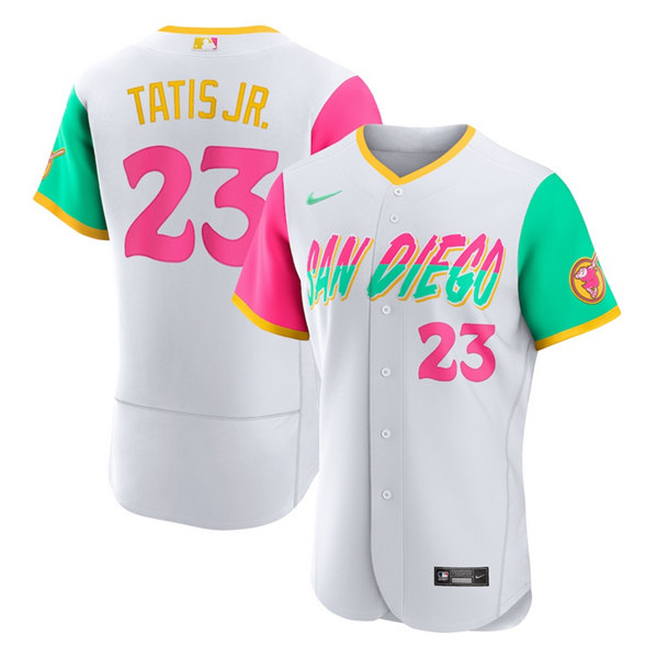 Men's San Diego Padres #23 Fernando Tatis Jr. White 2022 City Connect Flex Base Stitched Baseball Jersey->los angeles dodgers->MLB Jersey