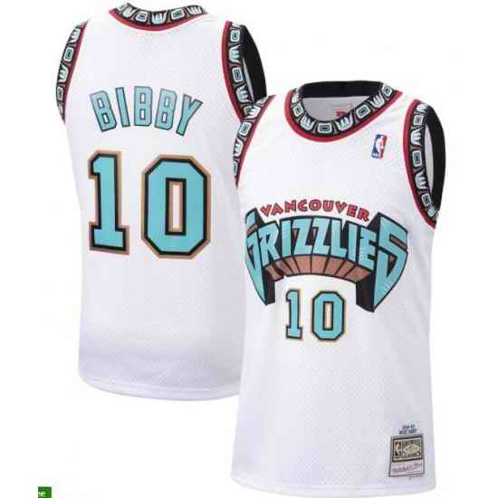 Men's Mike Bibby White Vancouver Grizzlies Mitchell & Ness Hardwood Classics 1998 Swingman Jersey->chicago bulls->NBA Jersey