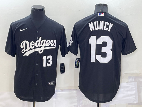 Men's Los Angeles Dodgers #13 Max Muncy Black Cool Base Stitched Baseball Jersey->los angeles dodgers->MLB Jersey