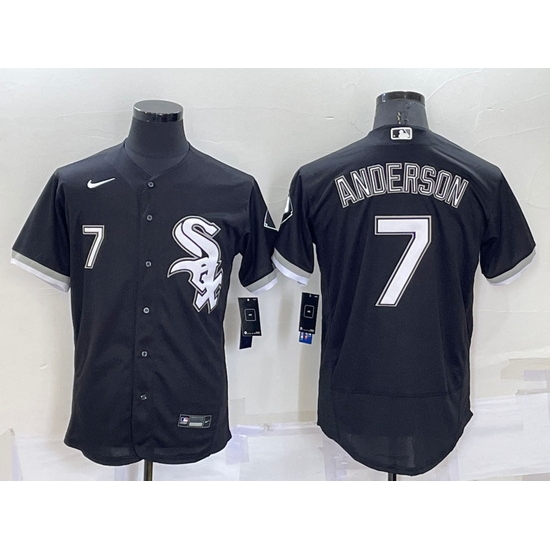 Men Chicago White Sox #7 Tim Anderson Black Flex Base Stitched Jersey->houston astros->MLB Jersey