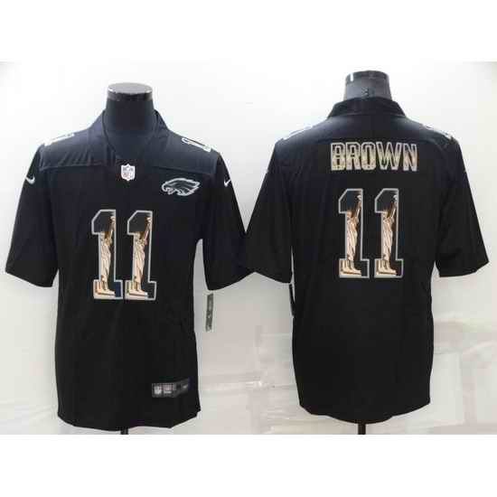Men Philadelphia Eagles #11 A J Brown Black Statue Of Liberty Limited Stitched jersey->philadelphia eagles->NFL Jersey