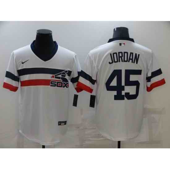 Men's Nike Chicago White Sox #45 Michael Jordan White Throwback Jersey->houston astros->MLB Jersey
