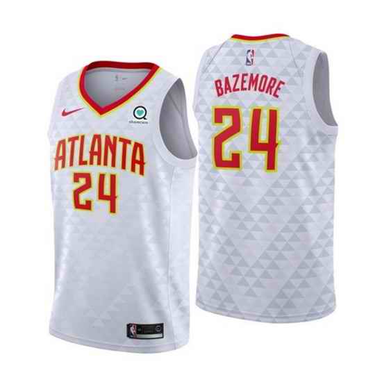 Men Atlanta Hawks #24 Kent Bazemore White Association Edition Stitched Jersey->boston celtics->NBA Jersey