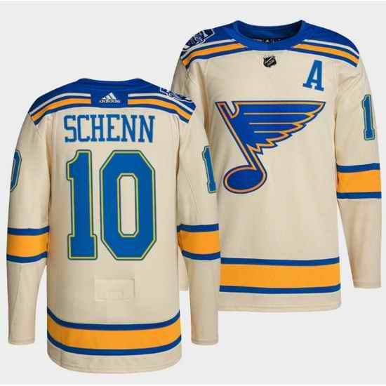 Men St Louis Blues #10 Brayden Schenn Cream 2022 Winter Classic Stitched jersey->st.louis blues->NHL Jersey