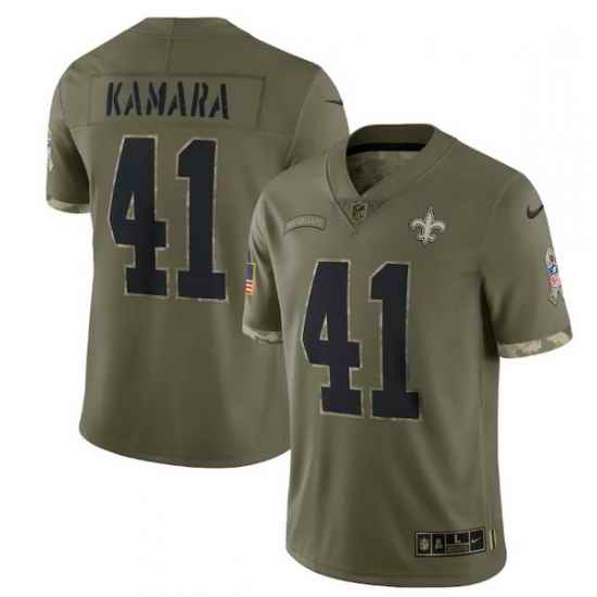 Men New Orleans Saints #41 Alvin Kamara Olive 2022 Salute To Service Limited Stitched Jersey->new orleans saints->NFL Jersey