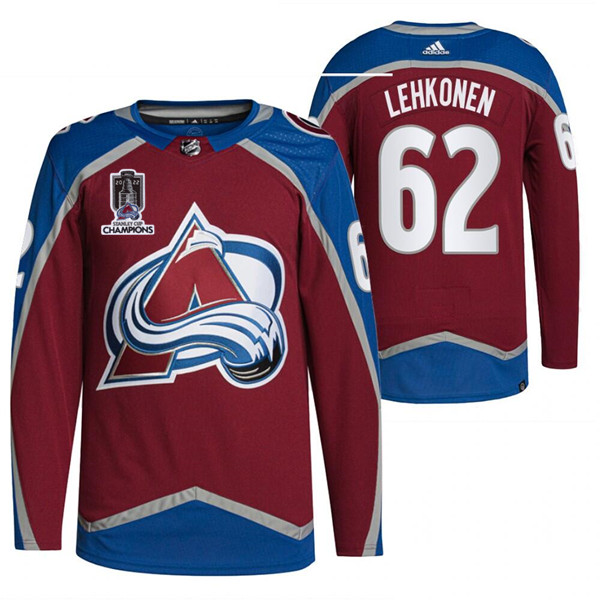 Men's Colorado Avalanche #62 Artturi Lehkonen 2022 Stanley Cup Champions Patch Stitched Jersey->colorado avalanche->NHL Jersey