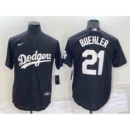 Men Los Angeles Dodgers #21 Walker Buehler Black Cool Base Stitched Baseball Jerseyy->los angeles dodgers->MLB Jersey