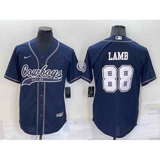 Men Dallas Cowboys #88 CeeDee Lamb Navy Cool Base Stitched Baseball Jersey->green bay packers->NFL Jersey