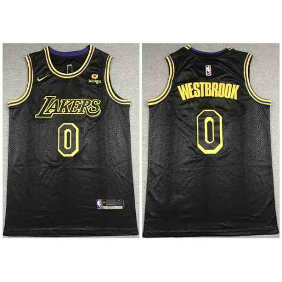 Men Los Angeles Lakers #0 Russell Westbrook Bibigo Black Stitched Jersey->los angeles lakers->NBA Jersey
