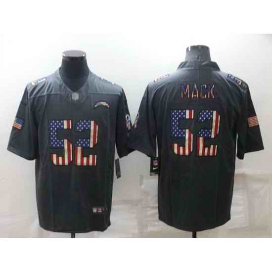Men Los Angeles Chargers #52 Khalil Mack Grey Salute To Service USA Flag Stitched jersey->washington commanders->NFL Jersey
