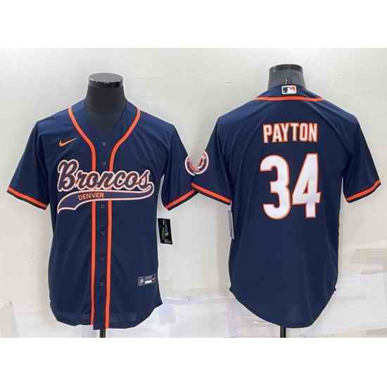 Men Chicago Bears #34 Walter Payton Navy Cool Base Stitched Baseball Jersey->buffalo bills->NFL Jersey