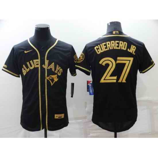 Men's Toronto Blue Jays #27 Vladimir Guerrero Jr. Black Gold Alternate Baseball Jersey->youth mlb jersey->Youth Jersey