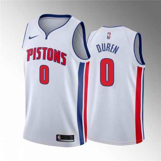 Men's Detroit Pistons #0 Jalen Duren 2020-21 White Association Edition Stitched Jersey->chicago bulls->NBA Jersey