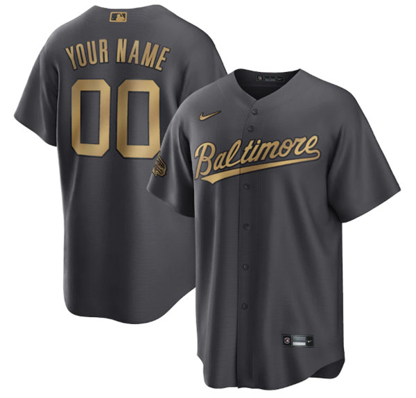 Men's Baltimore Orioles Active Player Custom Charcoal 2022 All-Star Cool Base Stitched Baseball Jersey->chicago cubs->MLB Jersey