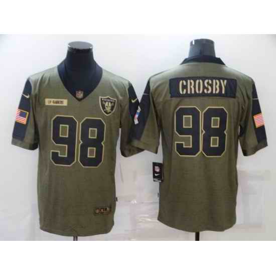 Men's Oakland Raiders #98 Maxx Crosby Nike Olive 2021 Salute To Service Limited Jersey->new orleans saints->NFL Jersey