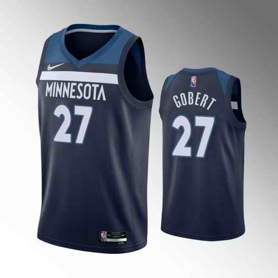 Men Minnesota Timberwolves #27 Rudy Gobert Icon Edition Navy 75th Anniversary Swingman Stitched Jersey->minnesota timberwolves->NBA Jersey