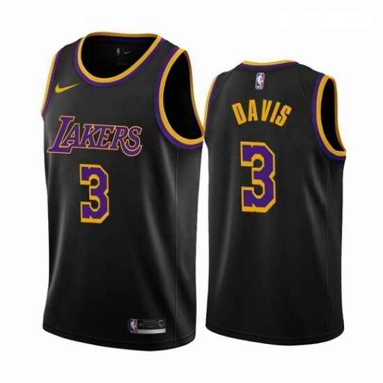 Youth Los Angeles Lakers #3 Anthony Davis Black NBA Swingman 2020 21 Earned Edition Jersey->los angeles lakers->NBA Jersey