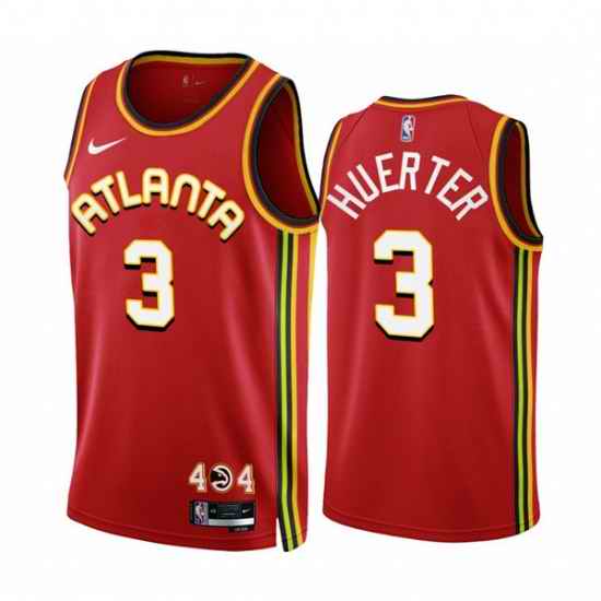Men's Atlanta Hawks #3 Kevin Huerter 2022-23 Red Icon Edition Stitched Jersey->new york mets->MLB Jersey