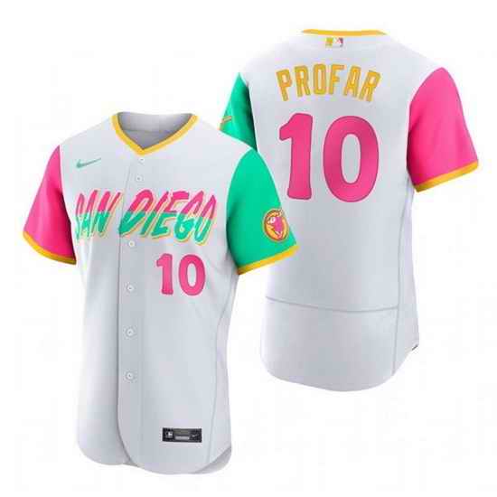 Men San Diego Padres #10 Jurickson Profar 2022 White City Connect Flex Base Stitched Baseball Jersey->san diego padres->MLB Jersey