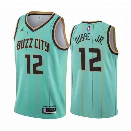Nike Charlotte Hornets #12 Kelly Oubre Jr Mint Green NBA Swingman 2020 21 City Edition Jersey->charlotte hornets->NBA Jersey