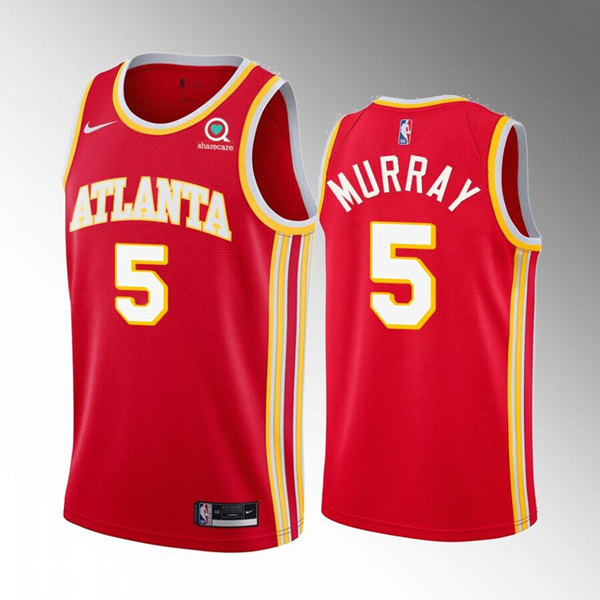 Men's Atlanta Hawks #5 Dejounte Murray Red Stitched Jersey->boston celtics->NBA Jersey