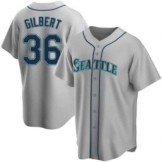 Men Seattle Mariners #36 Logan Gilbert Gray Cool Base Stitched Jersey->new york yankees->MLB Jersey
