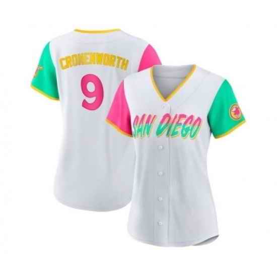 Women's San Diego Padres #9 Jake Cronenworth White 2022 City Connect Cool Base Stitched Baseball Jersey->women mlb jersey->Women Jersey