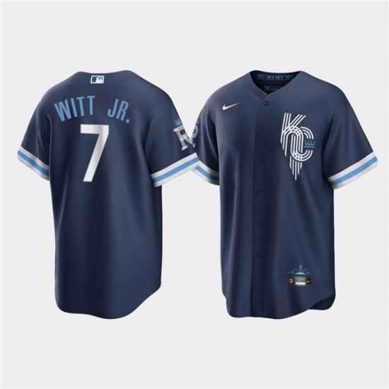 Men Kansas City Royals #7 Bobby Witt Jr 2022 Navy City Connect Cool Base Stitched jersey->detroit tigers->MLB Jersey