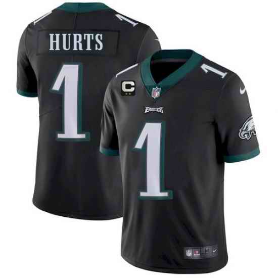 Men's Eagles 2022 #1 Jalen Hurts Black With 2-star C Patch Vapor Untouchable Limited Stitched NFL Jersey->buffalo bills->NFL Jersey