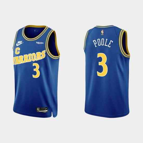 Men Golden State Warriors #3 Jordan Poole 2022 Classic Edition Royal Stitched Basketball Jersey->golden state warriors->NBA Jersey
