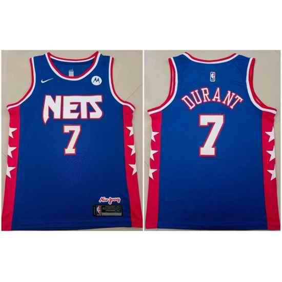 Men Brooklyn Nets #7 Kevin Durant Blue Stitched Basketball Jersey->chicago bulls->NBA Jersey