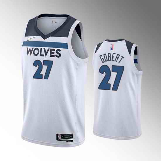Men Minnesota Timberwolves #27 Rudy Gobert Association Edition White 75th Anniversary Swingman Stitched Jersey->miami heat->NBA Jersey