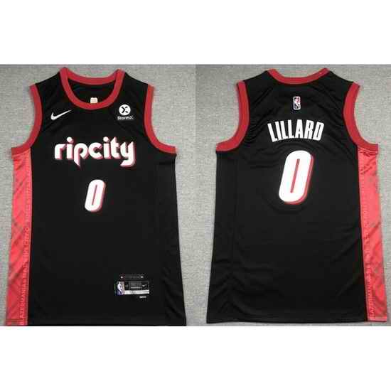 Men Portland Trail Blazers #0 Damian Lillard 75TH Anniversary 2021 2022 City Edition Player Jersey->new york knicks->NBA Jersey