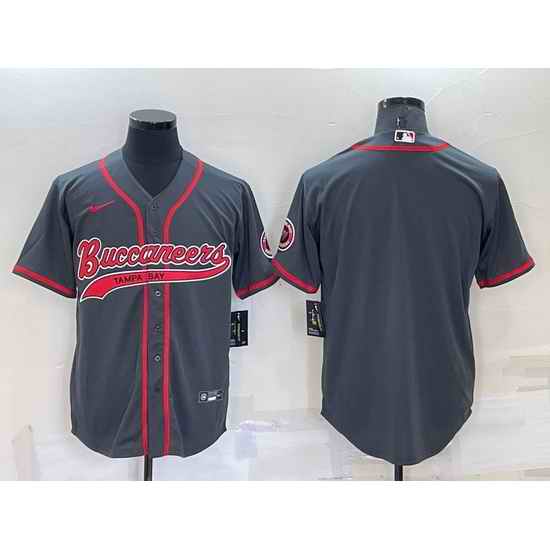 Men Tampa Bay Buccaneers Blank Charcoal Cool Base Stitched Baseball Jersey->san francisco 49ers->NFL Jersey