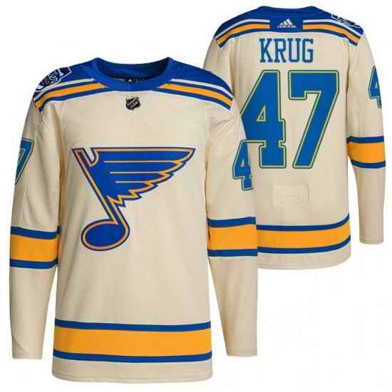 Men St  Louis Blues #47 Torey Krug Cream 2022 Winter Classic Stitched jersey->tampa bay lightning->NHL Jersey