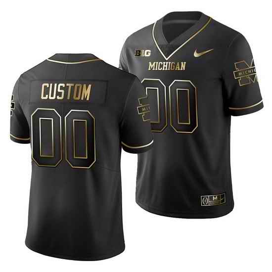 Michigan Wolverines Custom Black College Football Men'S Jersey->->Custom Jersey