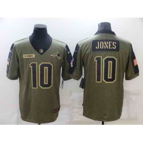 Men's New England Patriots #10 Mac Jones Nike Olive 2021 Salute To Service Limited Jersey->kansas city chiefs->NFL Jersey