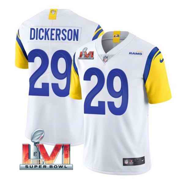 Nike Rams #29 Eric Dickerson White 2022 Super Bowl LVI Vapor Limited Jersey->los angeles rams->NFL Jersey