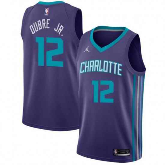 Nike Charlotte Hornets #12 Kelly Oubre Jr Purple NBA Jordan Swingman Statement Edition Jersey->charlotte hornets->NBA Jersey