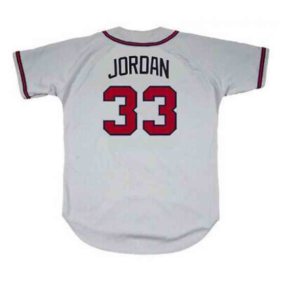 Men Nike Atlanta Braves #33 Brian Jordan White Stitched Cool Base Jersey->philadelphia 76ers->NBA Jersey