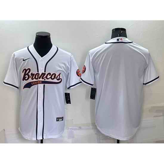 Men Denver Broncos Blank White Cool Base Stitched Baseball Jersey->dallas cowboys->NFL Jersey