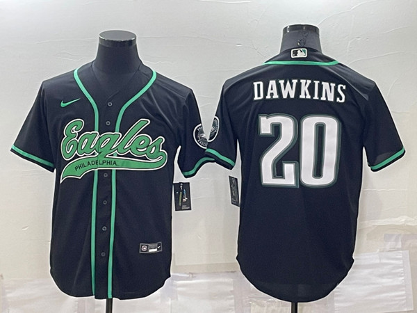 Men's Philadelphia Eagles #20 Brian Dawkins Black Cool Base Stitched Baseball Jersey->new england patriots->NFL Jersey