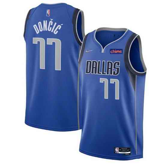 Men's Dallas Mavericks #77 Luka Doncic 75th Anniversary Blue Stitched Basketball Jersey->chicago bulls->NBA Jersey