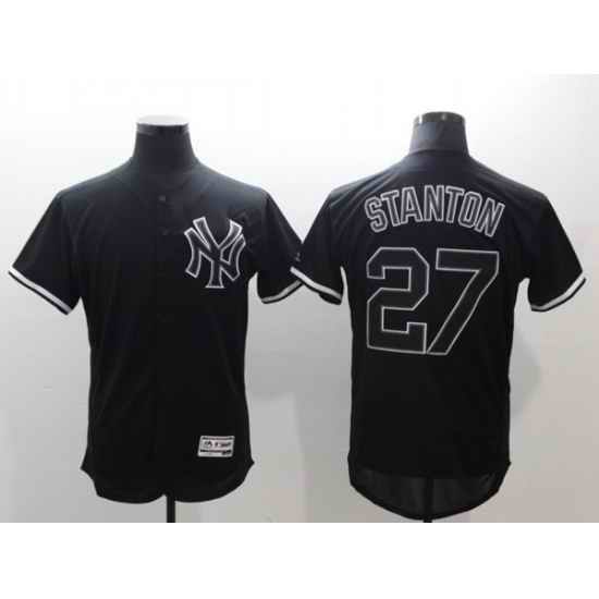Men's New York Yankees #27 Giancarlo Stanton Black Fashion Flex Base Stitched Jersey->new york yankees->MLB Jersey