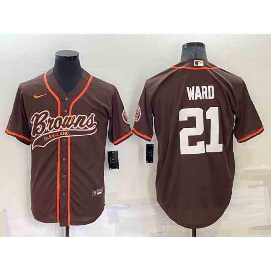 Men Cleveland Browns #21 Denzel Ward Brown Stitched Jersey 826->cincinnati bengals->NFL Jersey