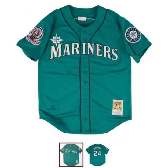 Men Seattle Mariners Ken Griffey Jr #24 MItchell Ness Stitched Jersey->houston astros->MLB Jersey