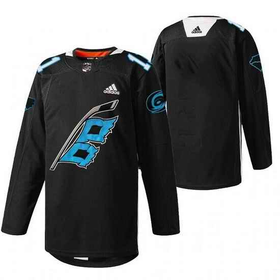 Men Carolina Hurricanes Blank 2022 Black Warm Up Stitched Jersey->women nhl jersey->Women Jersey